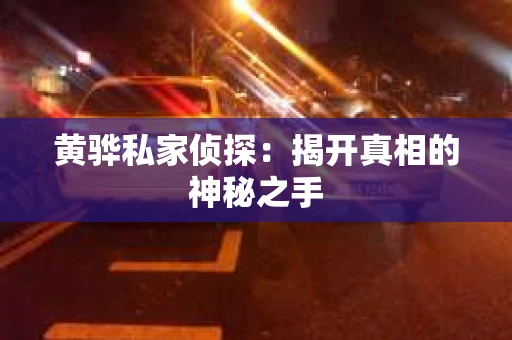 黄骅私家侦探：揭开真相的神秘之手