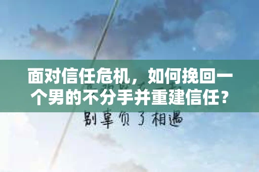 面对信任危机,如何挽回一个男的不分手并重建信任? 面对信任危机,如何挽回一个男的不分手并重建信任?